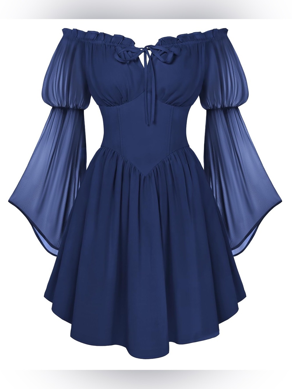 Scarlet Darkness Renaissance Boho Off The Shoulder Flowy Corset Mini Dress